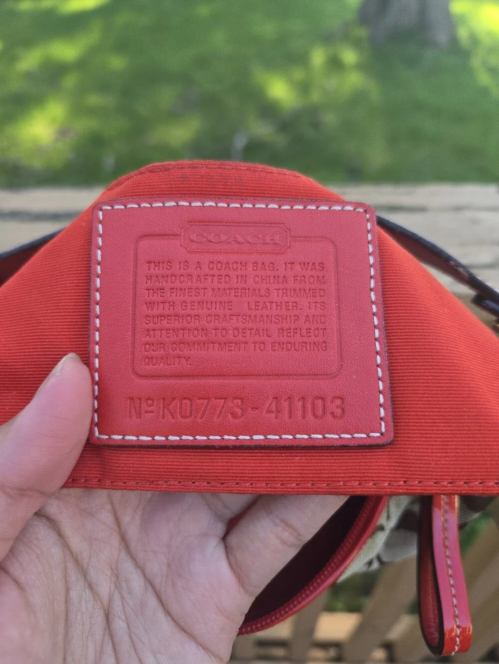 Coach Y2K Mini Monogram C Red Red Patent Leather Trim Flower Appliqué w/ Wrislet